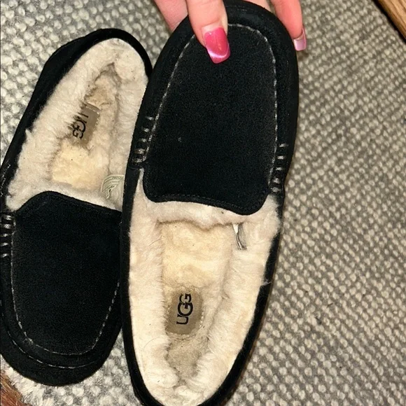 UGG Black Shearling Loafers - Picture 8 of 10
